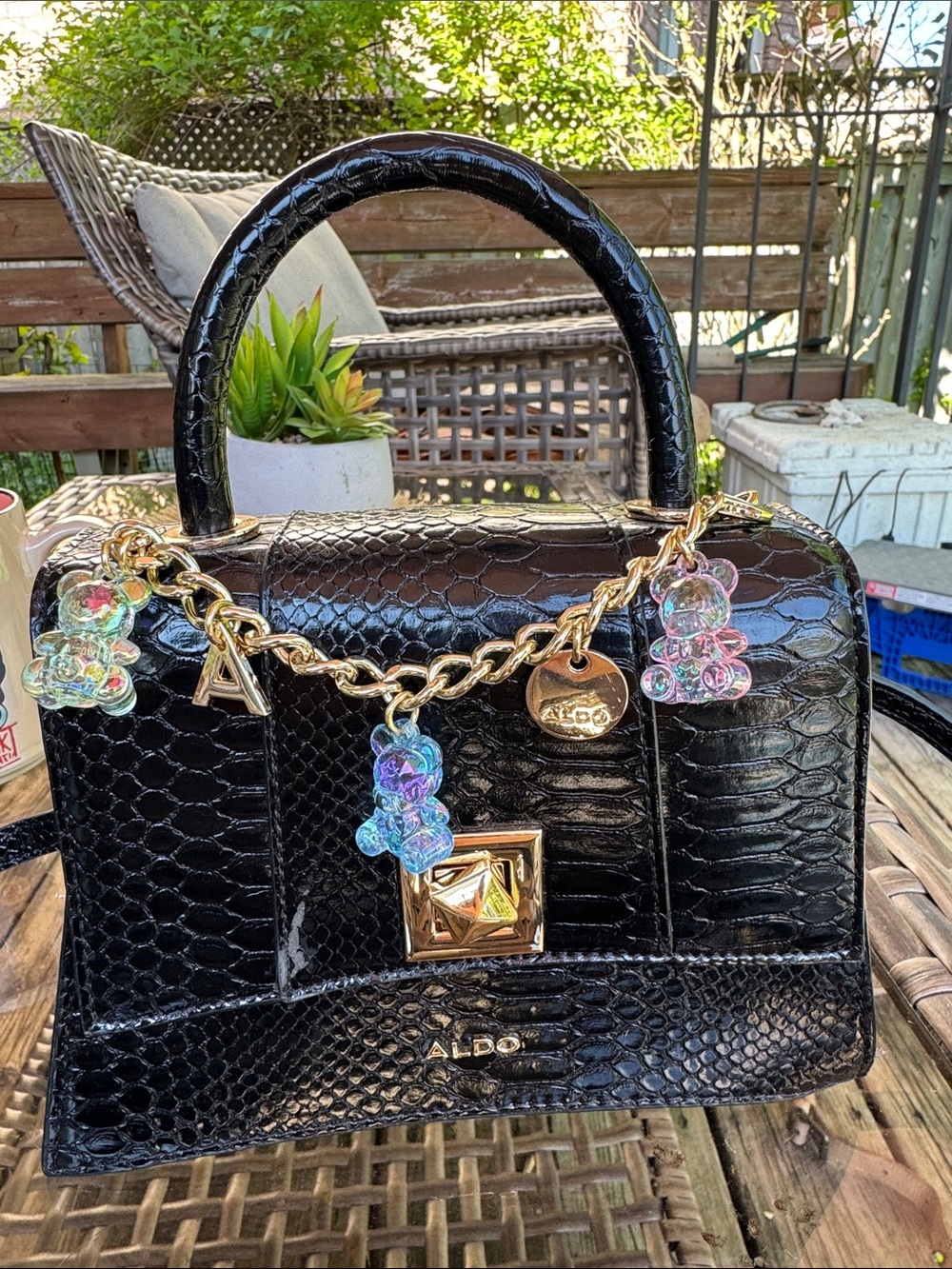 ALDO Black gummy bear crossbody bag